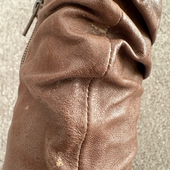 Aldo light brown leather slouch boots. - Picture 9 of 9